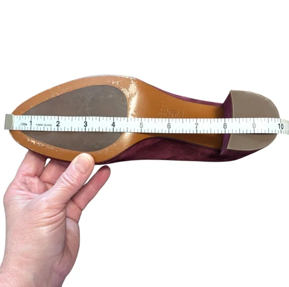 Margeaux The Heel Suede Pump Block Heel Patent Leather Accents Burgundy 38.5/8.5 - Picture 13 of 15